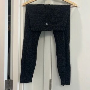 LULULEMON RUNNING LEGGINGS PRINT SIZE 4 USED